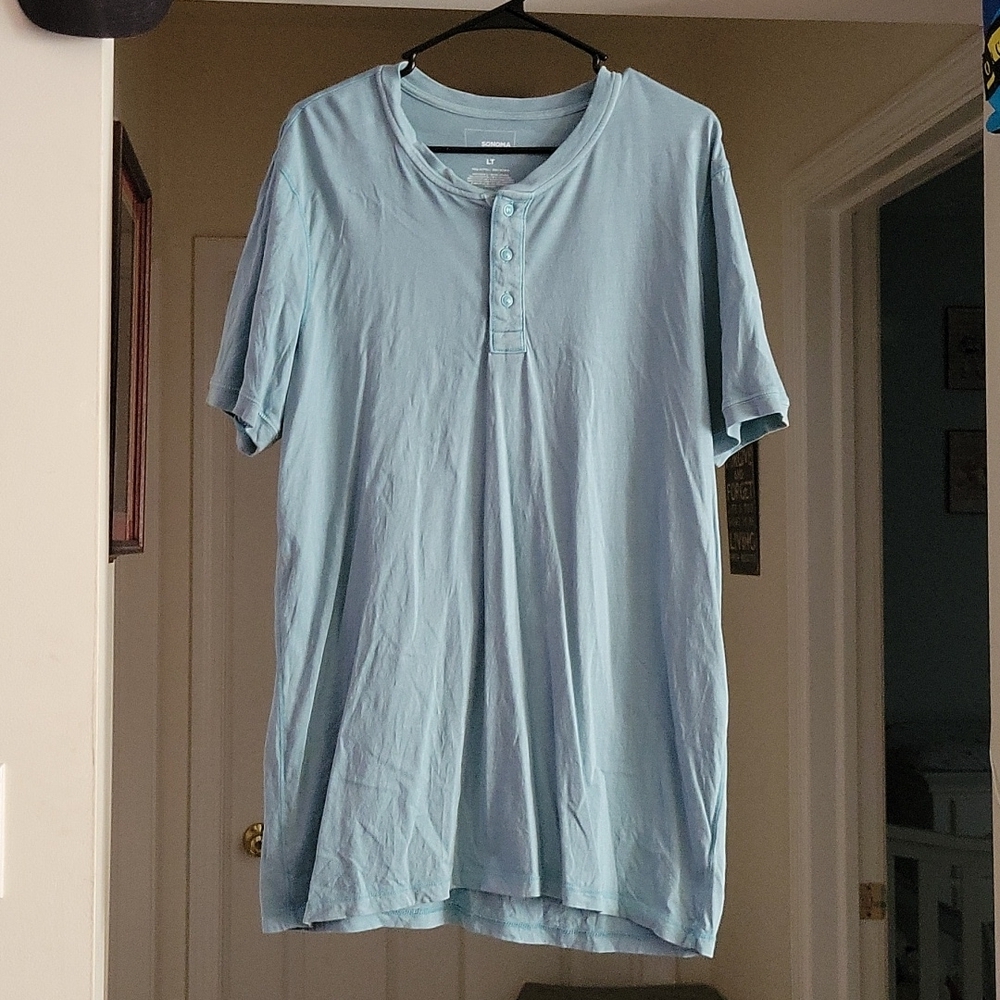 Sonoma Good For Life LT Large Tall Blue Henley Tee